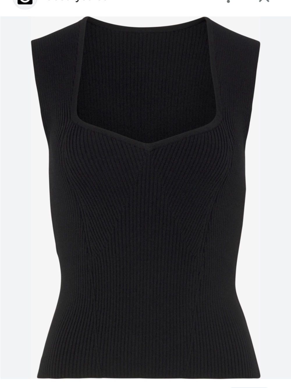 Anthropologie Black Ribbed Knit Tank